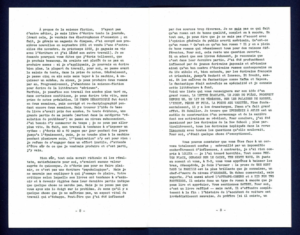 PKDS #1 - une lettre de Philip K. Dick