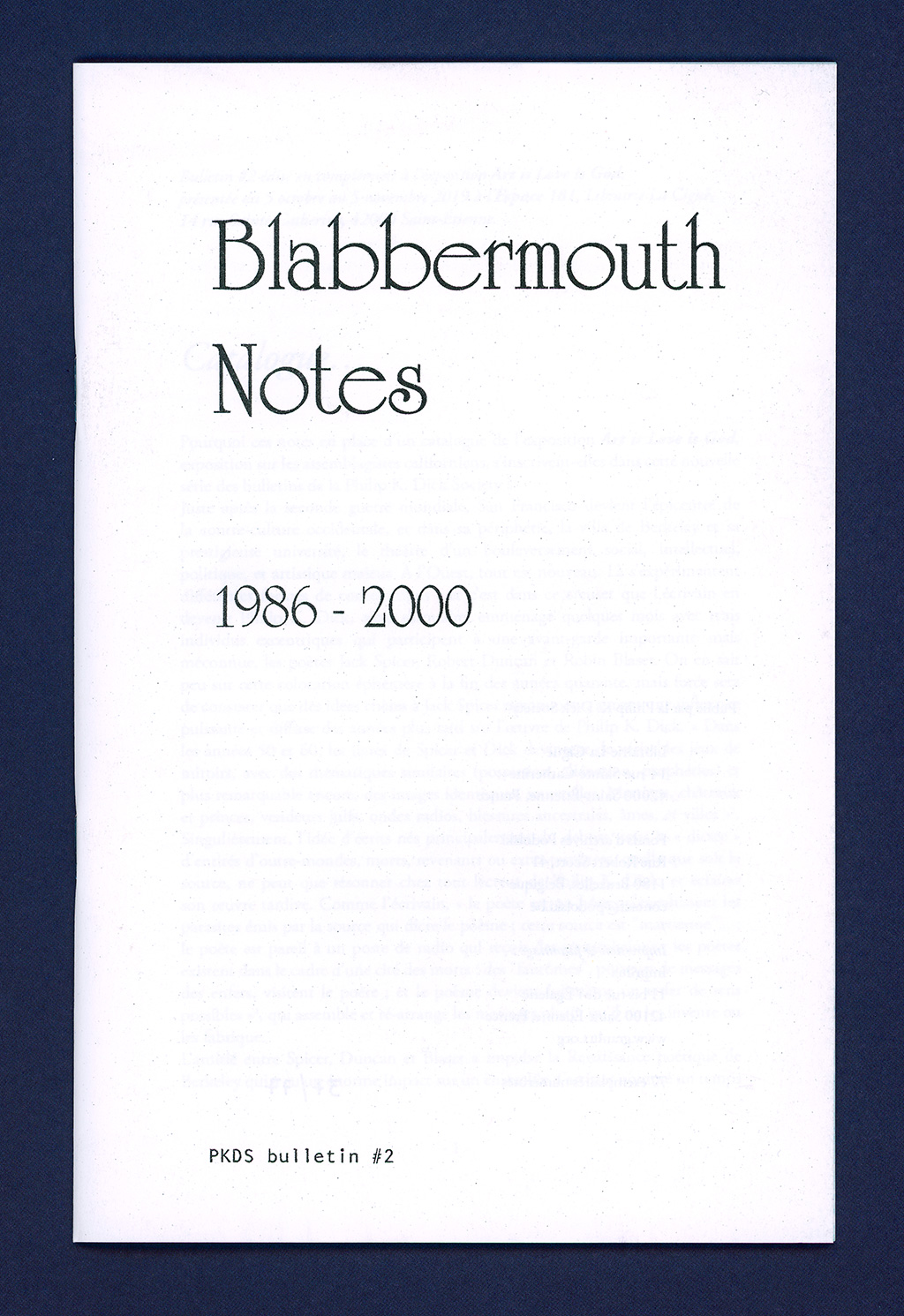 PKDS #2 - Blabbermouth notes - couverture